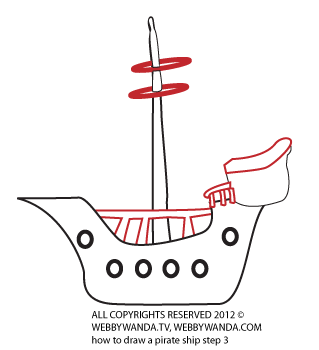 How to draw a cartoon pirate ship step 3, webbywanda.tv all copyrights reserved 2012